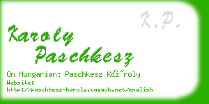 karoly paschkesz business card